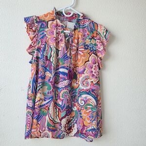 NWT Flying Tomato Paisley Floral Blouse